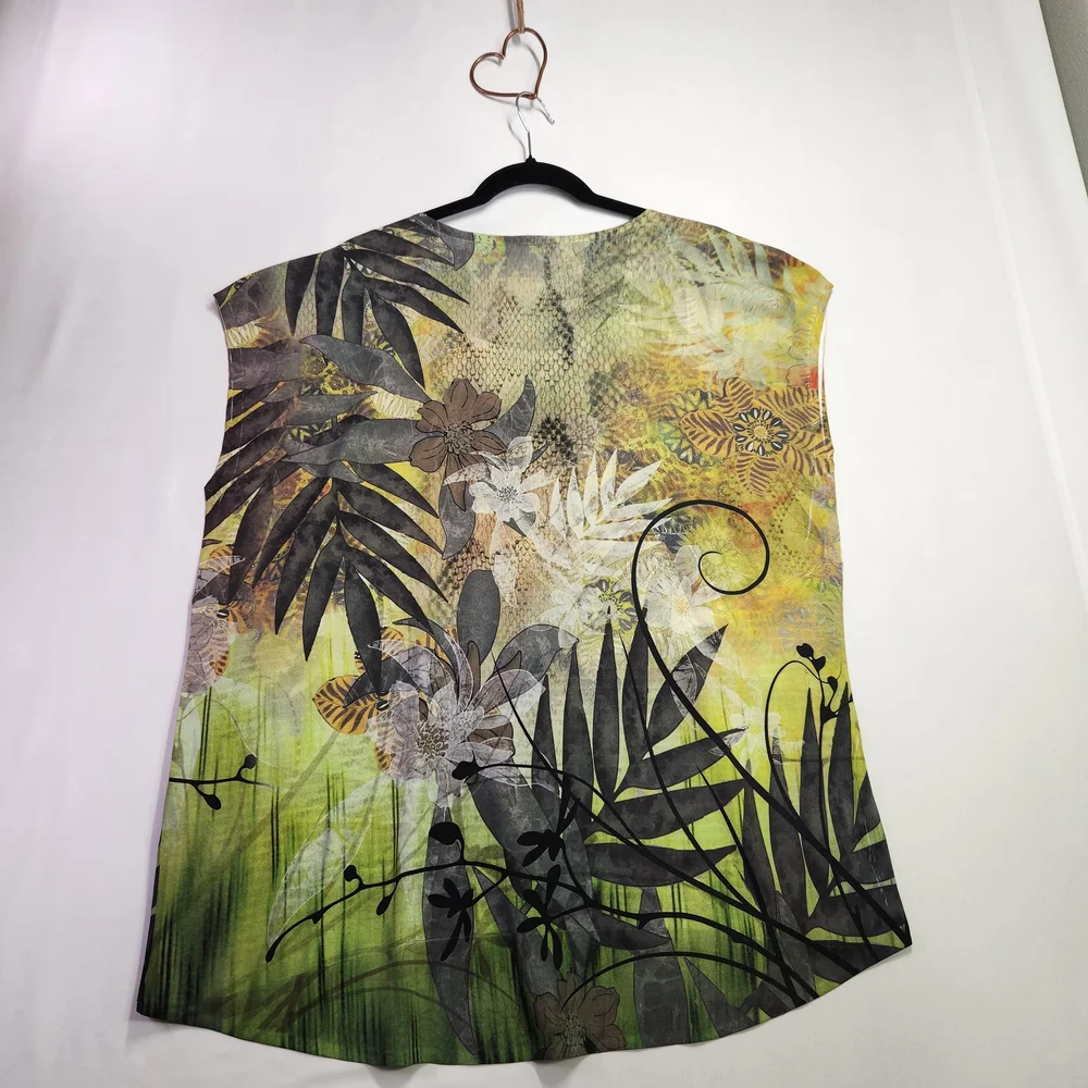 ⭐ NWT Dressbarn Women’s Sleeveless Botanical Print Blouse – Size Large ⭐ - Picture 3 of 8